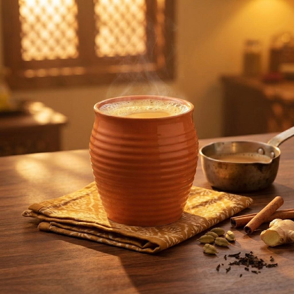 Kulhad Chai Set of 6 in Orange My Store