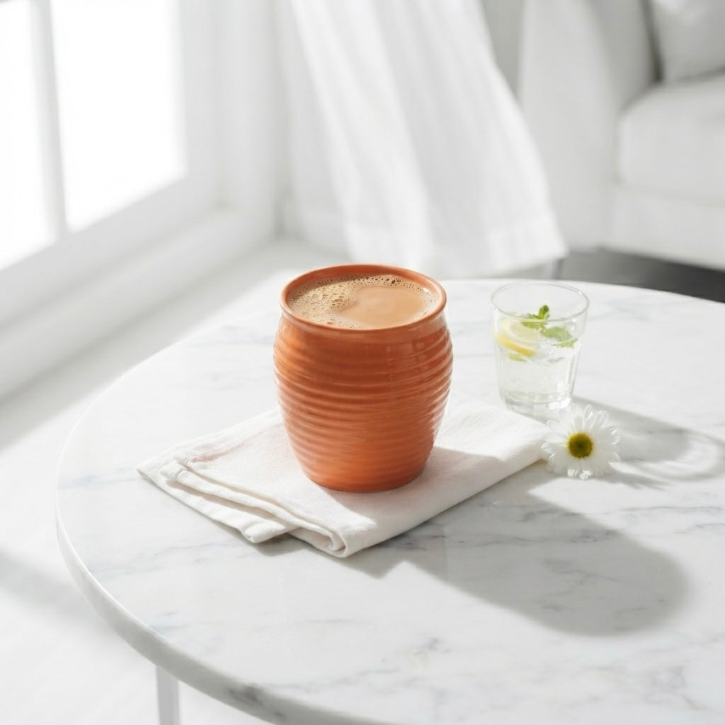 Kulhad Chai Set of 6 in Orange My Store