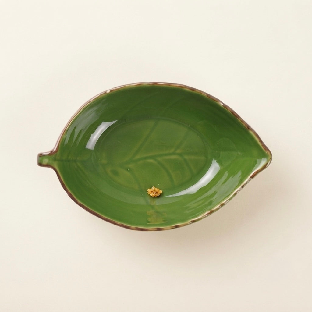Large Leaf Shape Bowl (Pack of 1, Green) My Store
