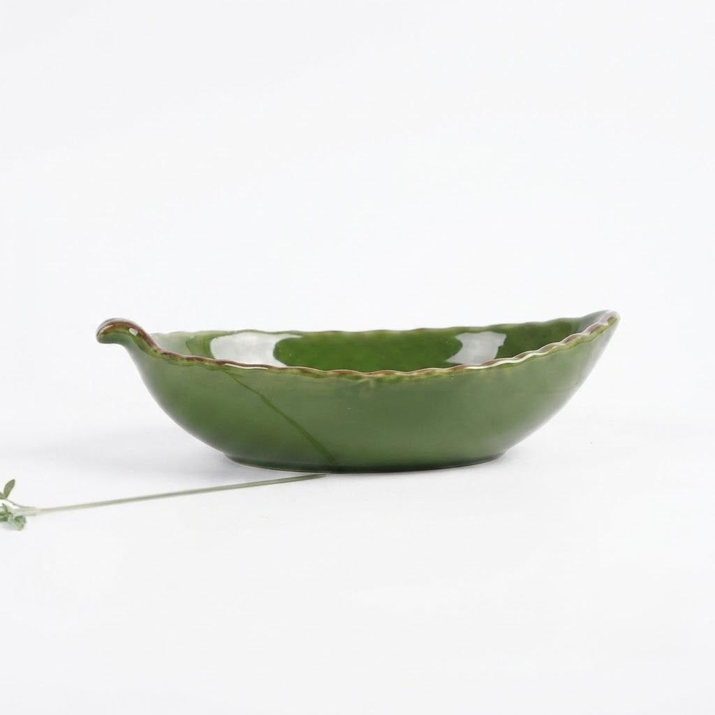 Large Leaf Shape Bowl (Pack of 1, Green) My Store