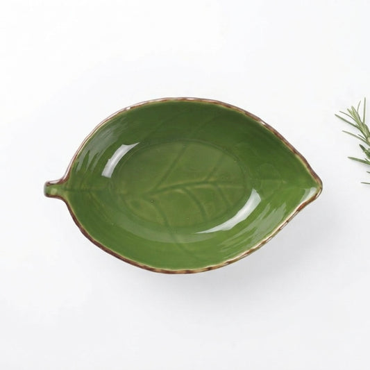 Large Leaf Shape Bowl (Pack of 1, Green) My Store