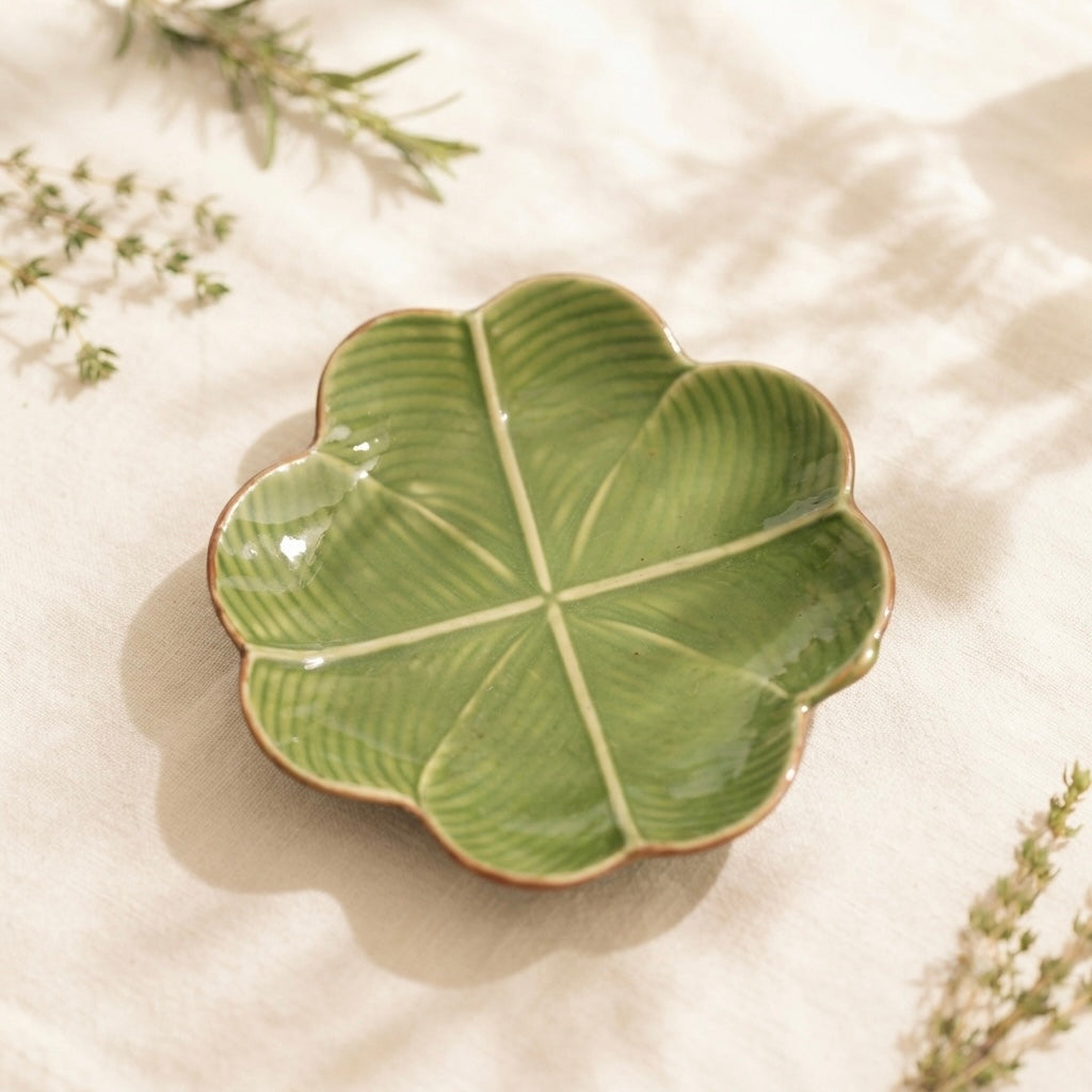 Leaf Quarter Plate (Pack of 2, Green) My Store