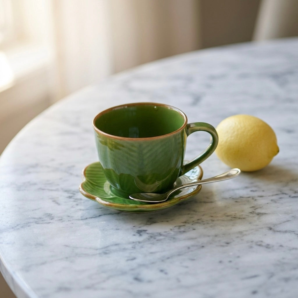 Green Leaf Cups & Saucers (2 cups, 2 saucers) My Store