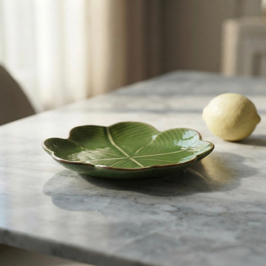 Leaf Quarter Plate (Pack of 2, Green) My Store