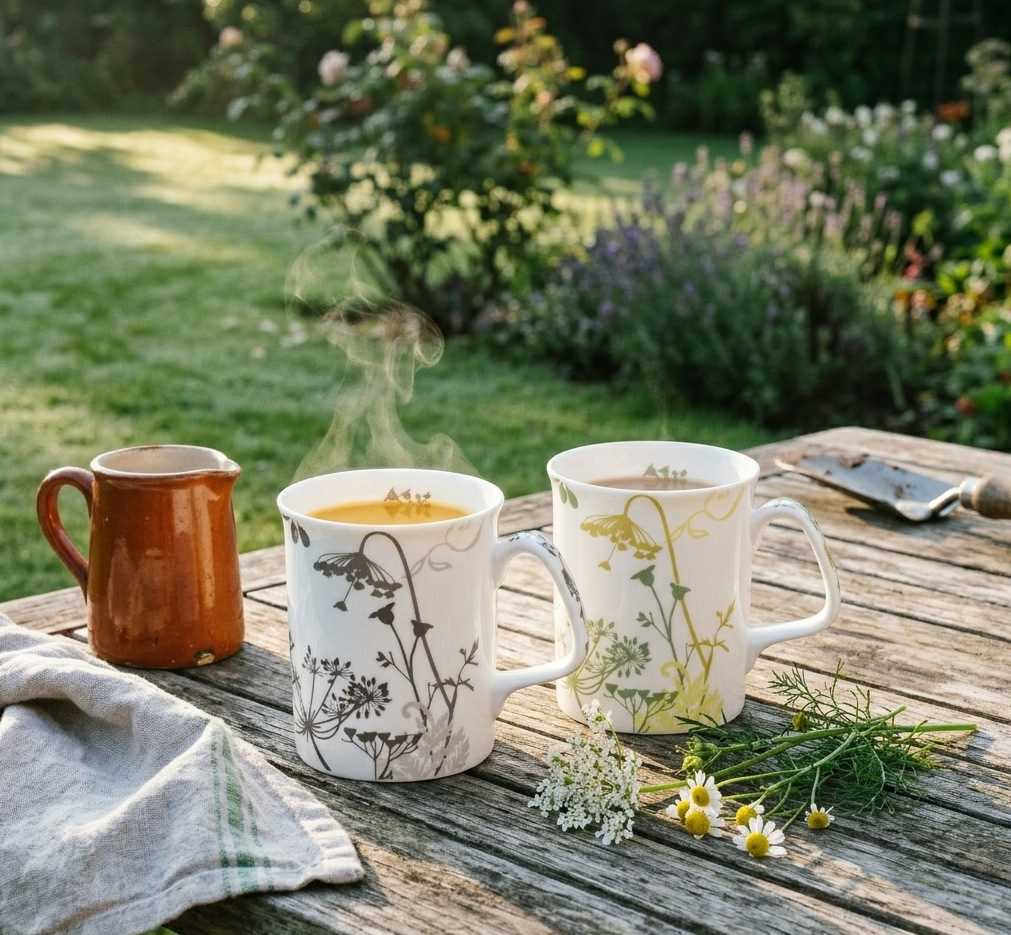 Marlborough Forrest Flower Mug (Pack of 4, Fine Bone China) My Store