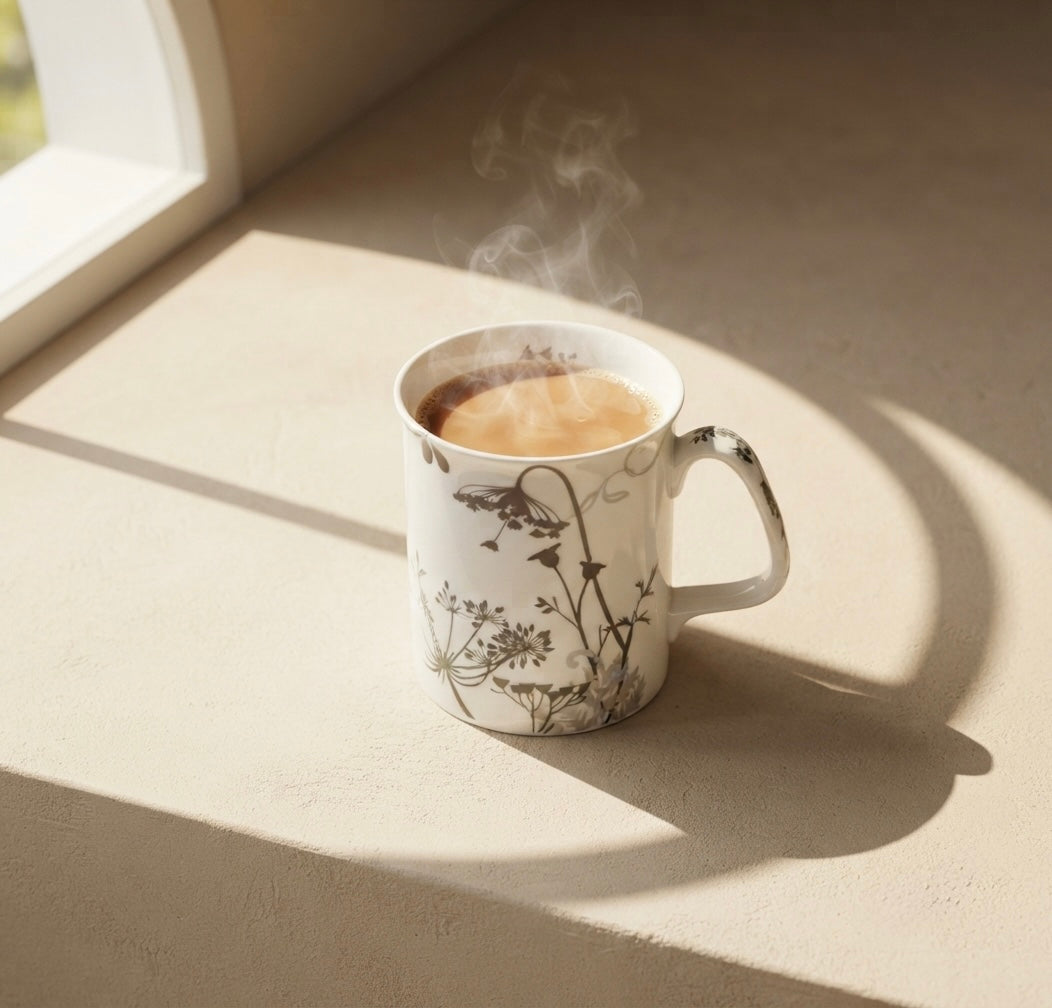 Marlborough Forrest Flower Mug (Pack of 4, Fine Bone China) My Store