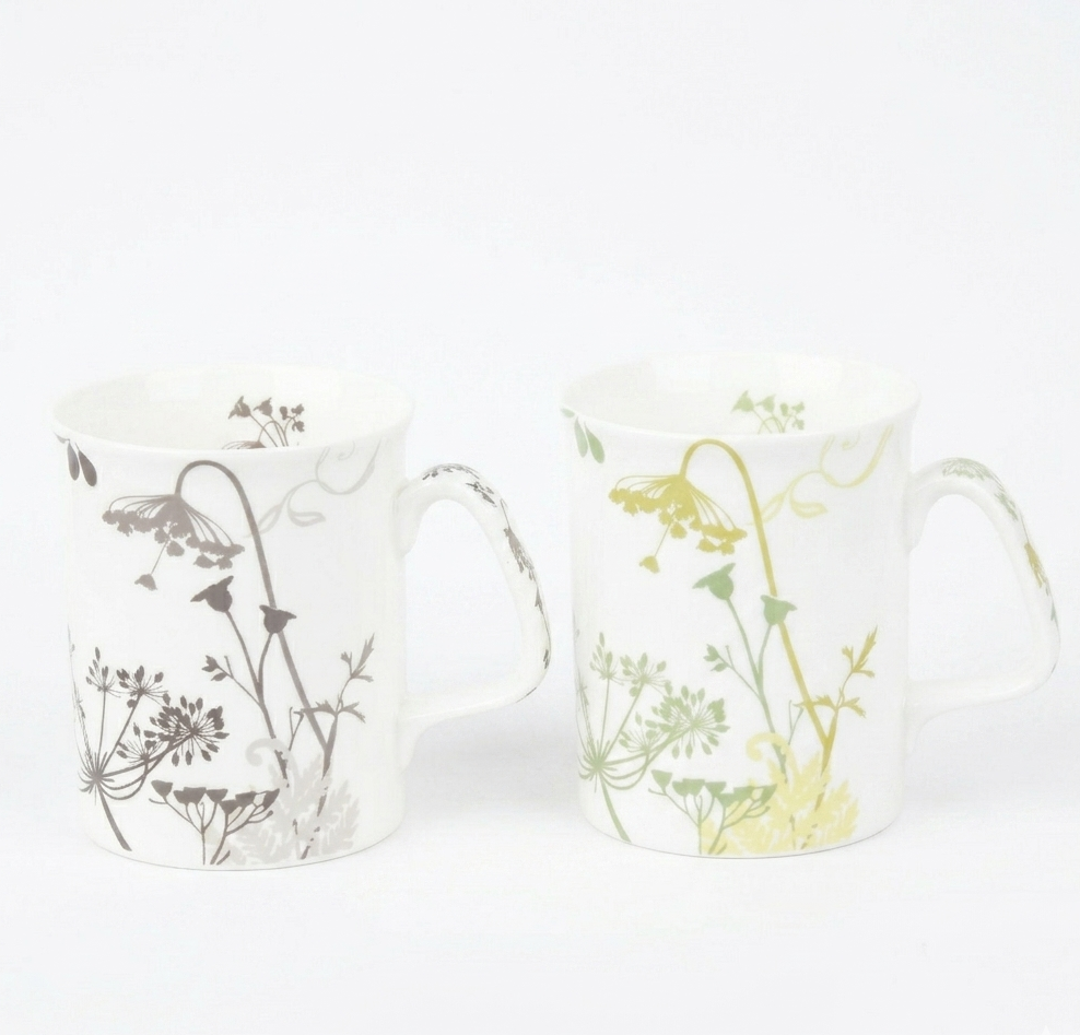 Marlborough Forrest Flower Mug (Pack of 4, Fine Bone China) My Store
