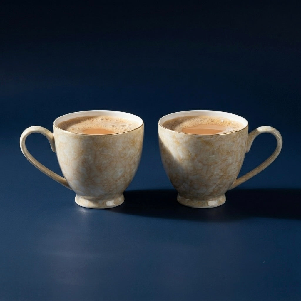 Noah Marble Luster Mugs with Pure Gold (Pack of 2) My Store