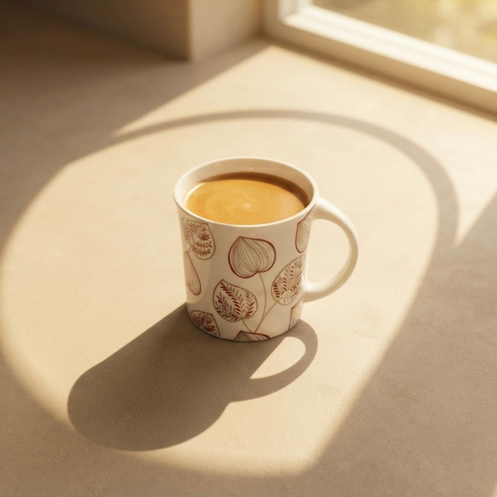Oxford Medium Leaf Dance in Red-coffee mugs My Store