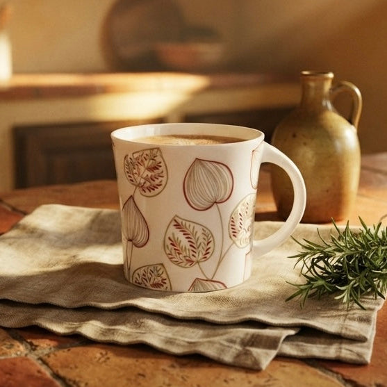 Oxford Medium Leaf Dance in Red-coffee mugs My Store