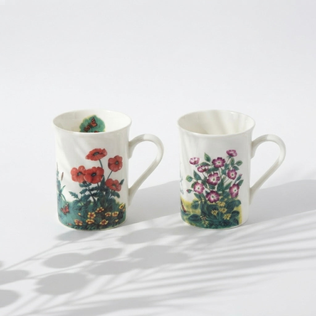 Panama Mug with Multiple Flowers-milk mugs My Store