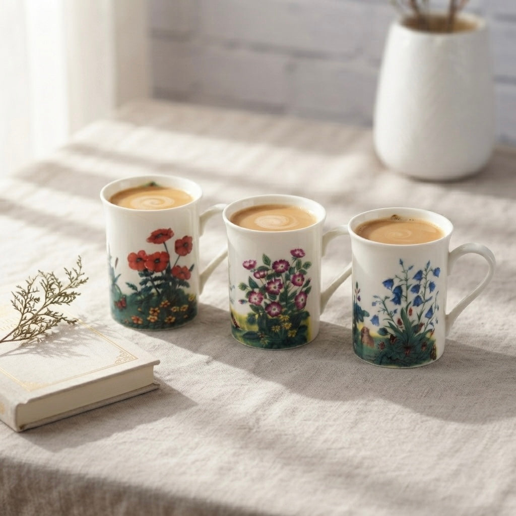 Panama Mug with Multiple Flowers-milk mugs My Store