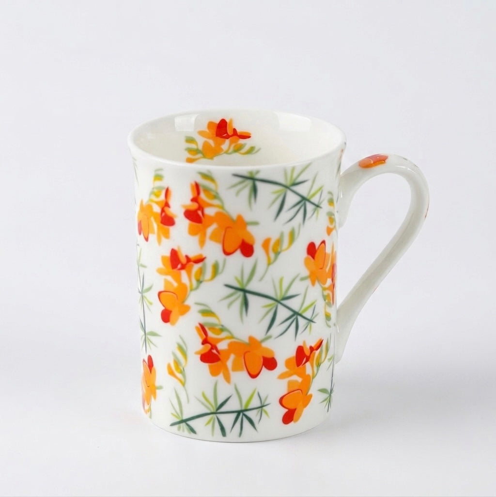 Panama with Orange English Flowers-stylish milk mugs My Store