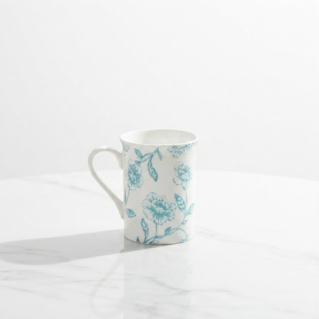 Panama Mug with Blue Flowers-milk mugs My Store