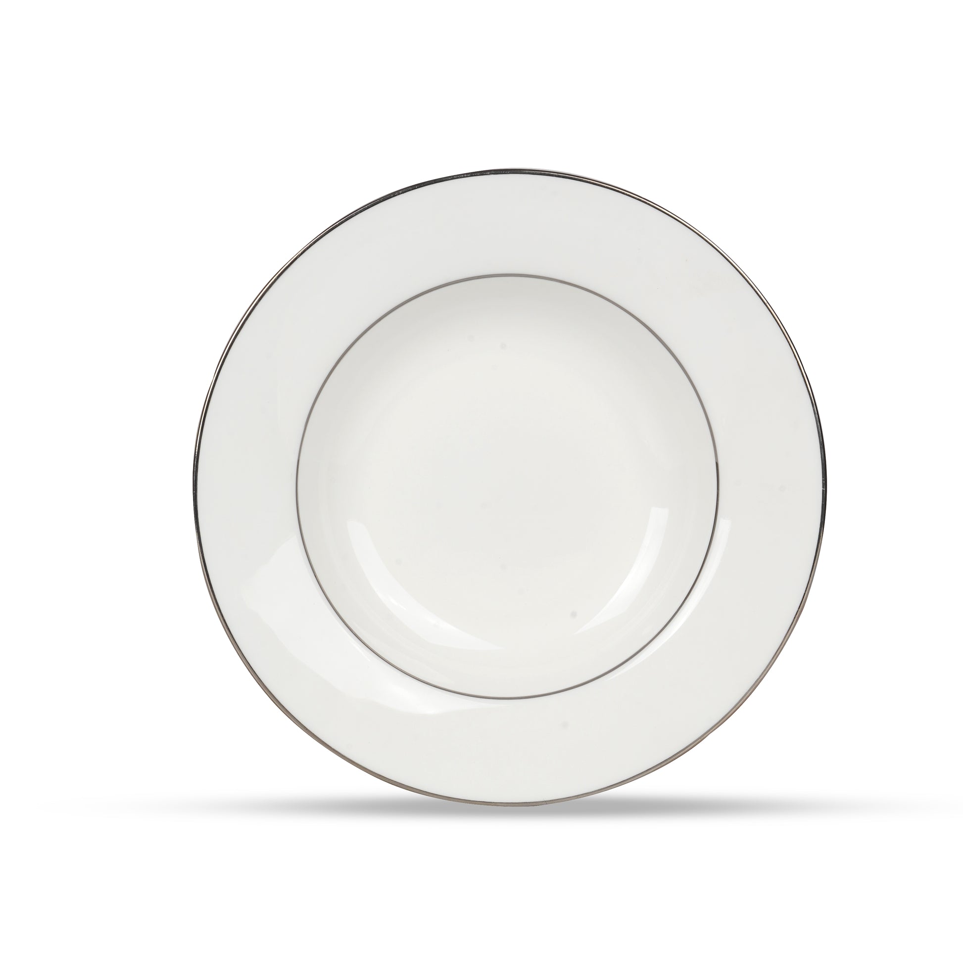 Luxury Pasta Plate in Pure Platinum crafted from fine bone china for pasta and salads