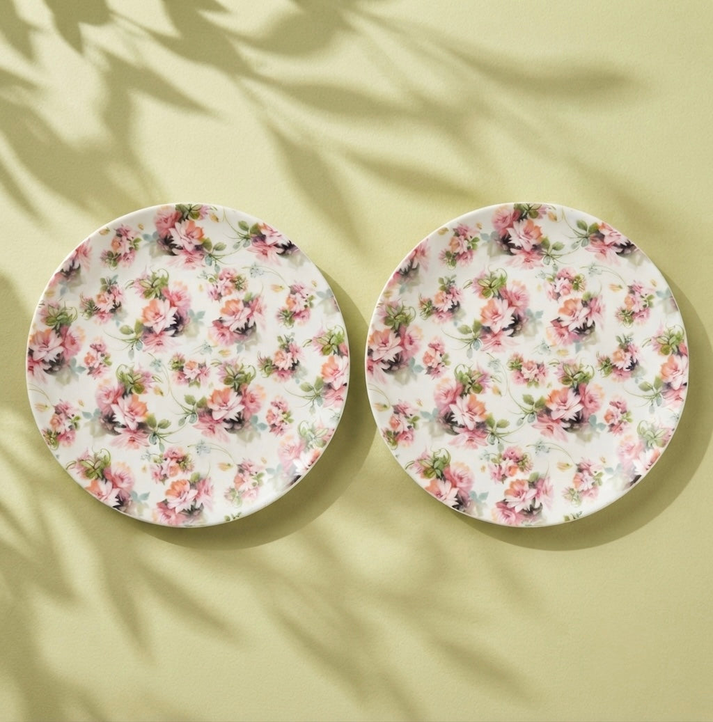 Pink Garden Full Plates, Pack of 2
