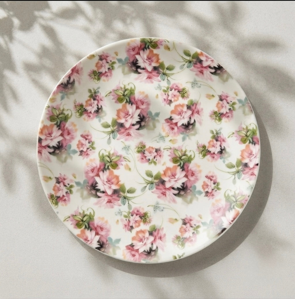 Pink Garden Full Plates, Pack of 2