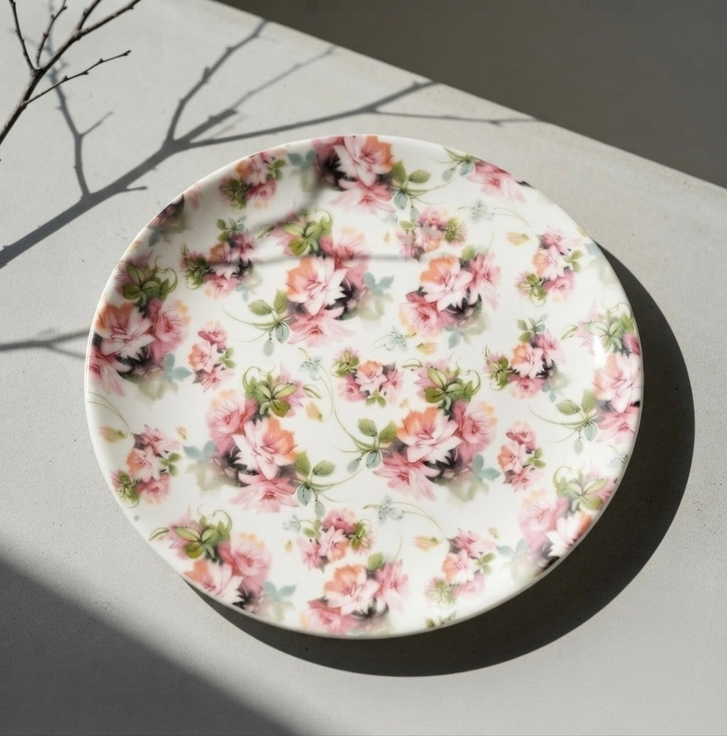 Pink Garden Full Plates, Pack of 2