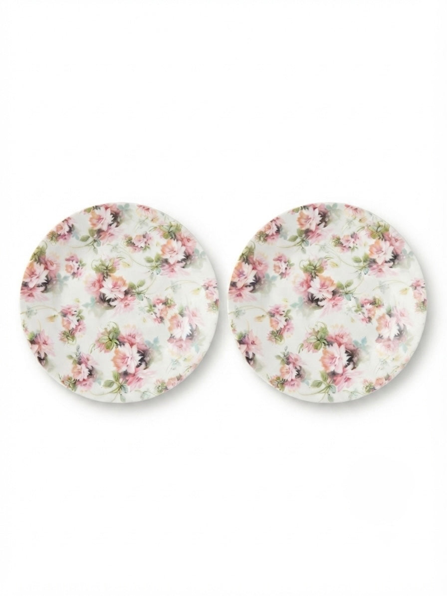 Pink Garden Quarter Plates, Pack of 2