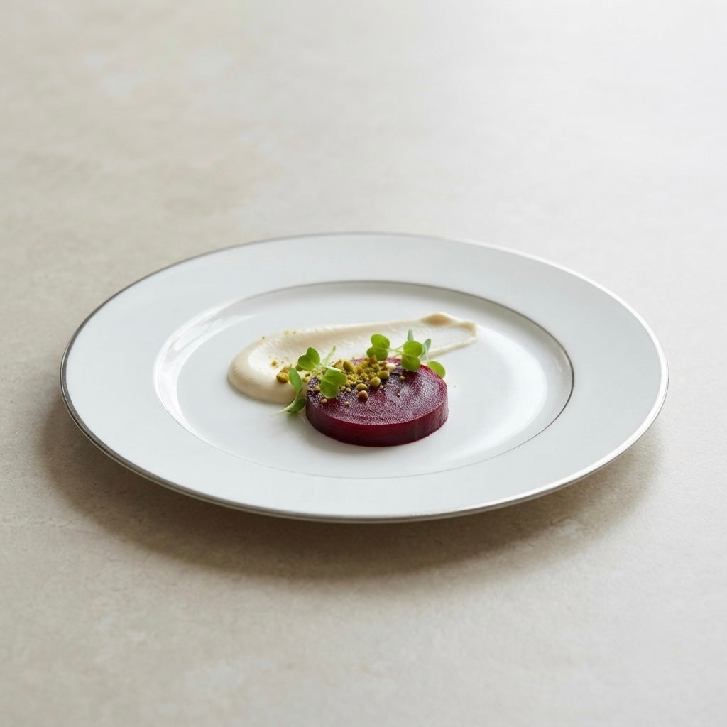 White Full Plates with Pure Platinum for serving complete meals with premium style