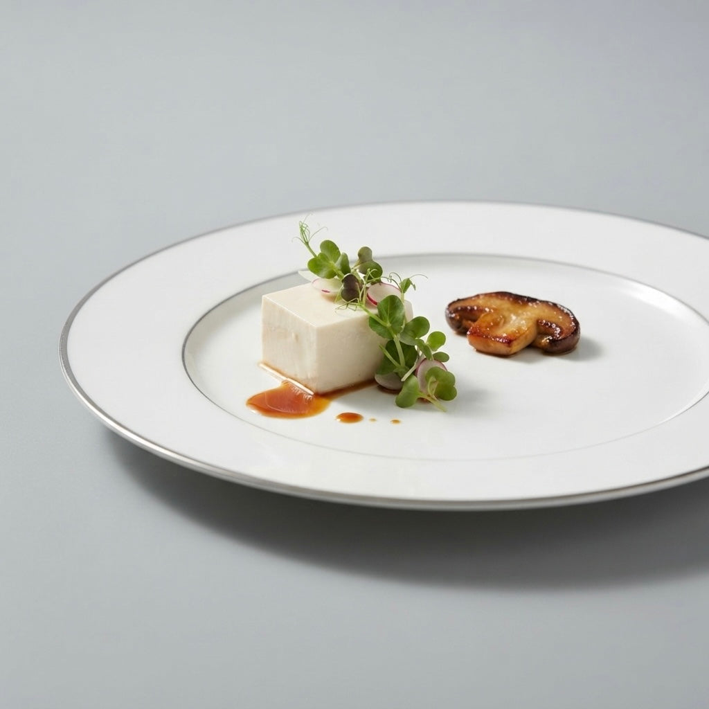 Full Plates with Pure Platinum in white fine bone china with elegant platinum rim