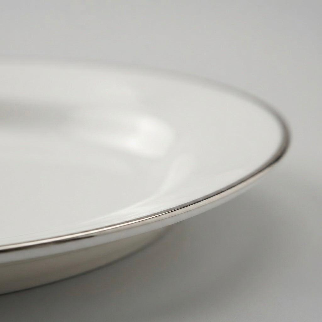 Luxury Platter with Pure Platinum with minimalist white design and refined platinum detailing