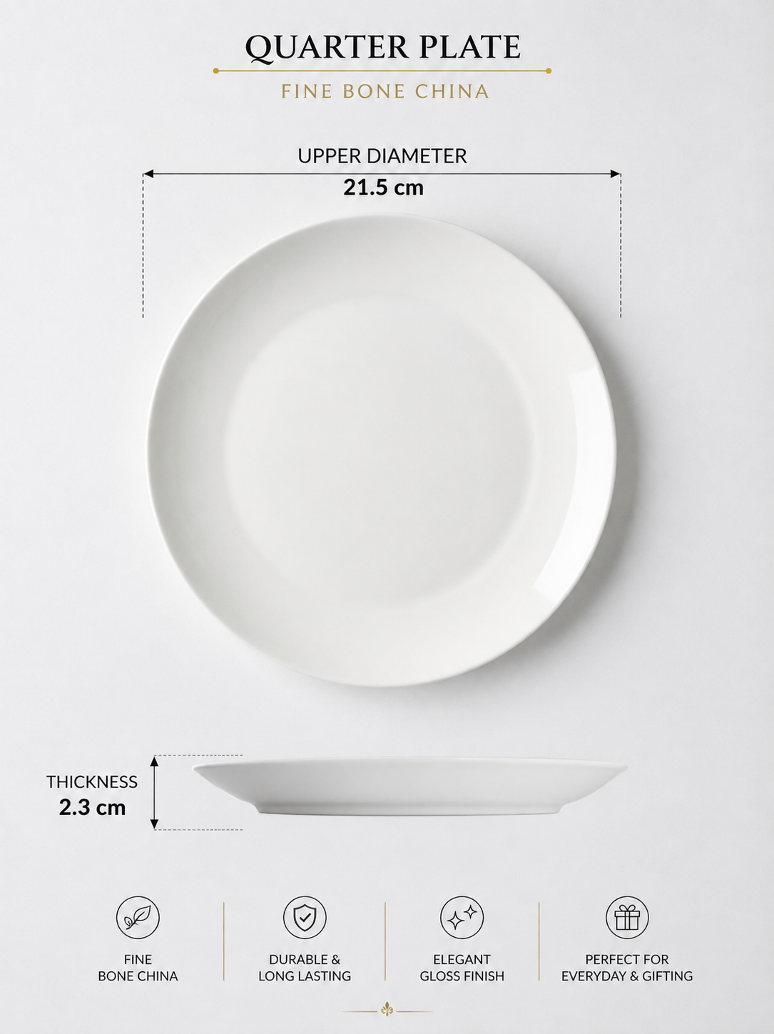 Kerala Floral Quarter Plates, Pack of 2 Dandy Lines by DATA
