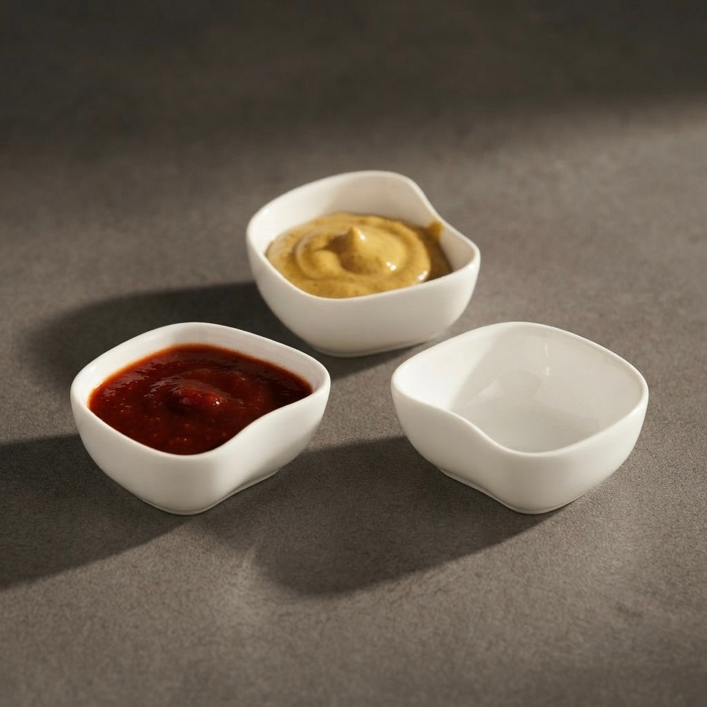 White Raj Chutney Dip Bowl for serving sauces chutneys and small side dishes