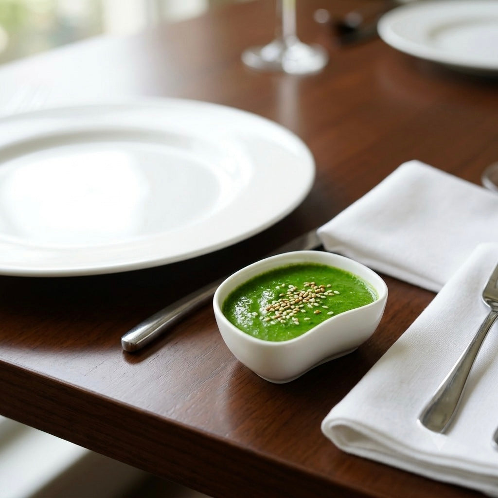 Raj Chutney Dip Bowl with smooth white finish for everyday and festive table settings