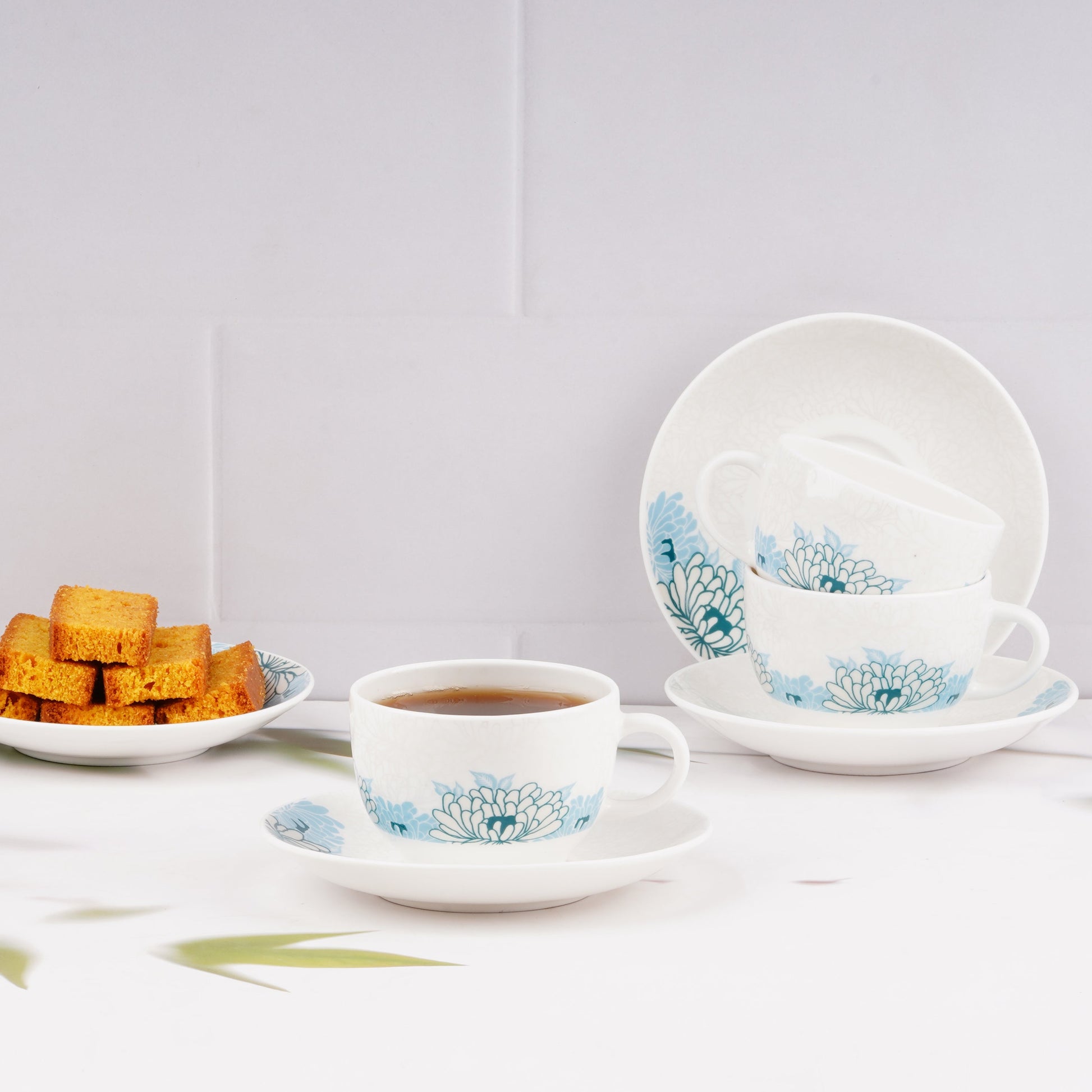 Rani Cups and Saucers with Blue Flowers-Stylish My Store