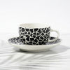 Rani Cups and Saucers in Black Animal Print, Pack of 12 My Store