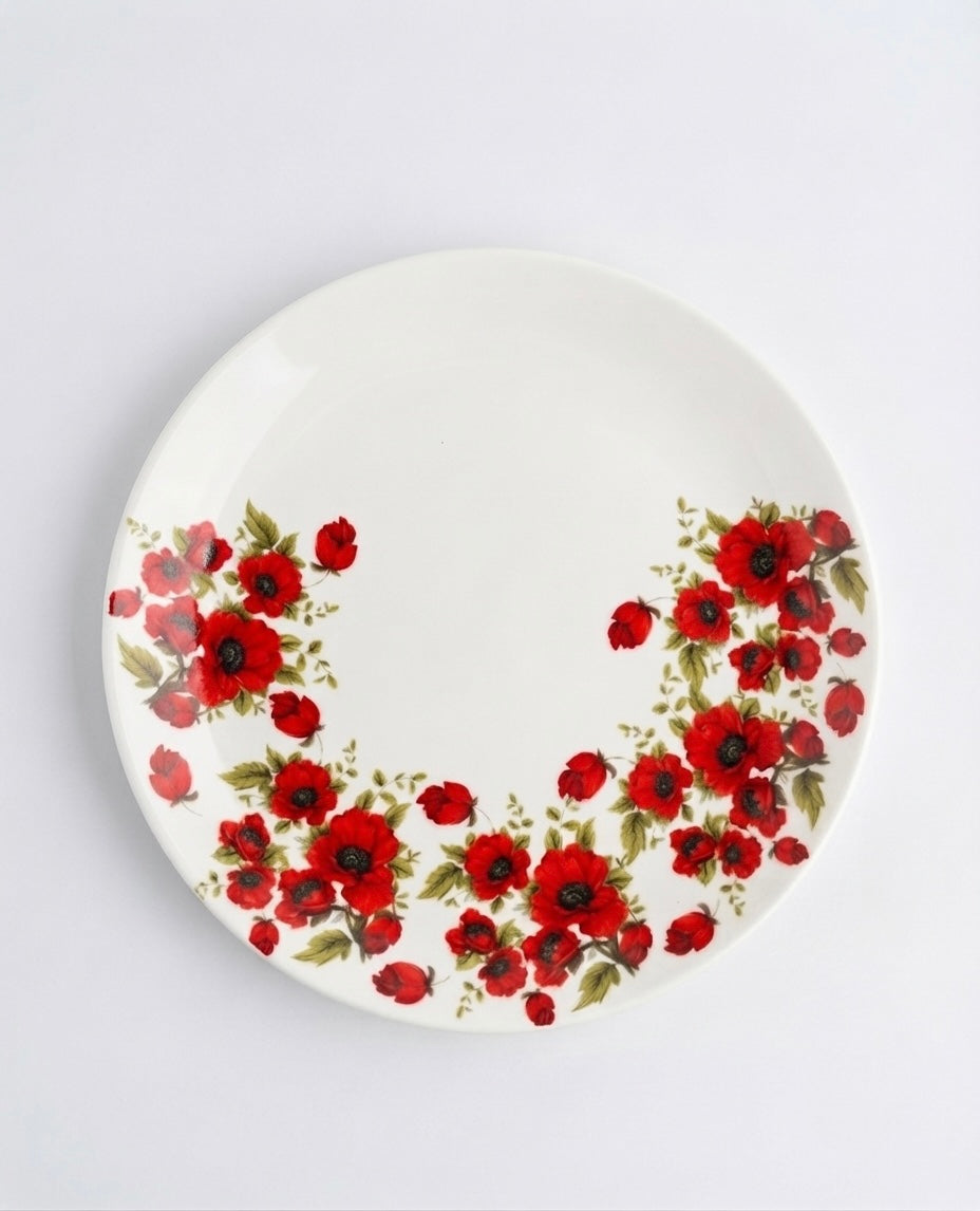 Red Poppy Full Plates, Pack of 2