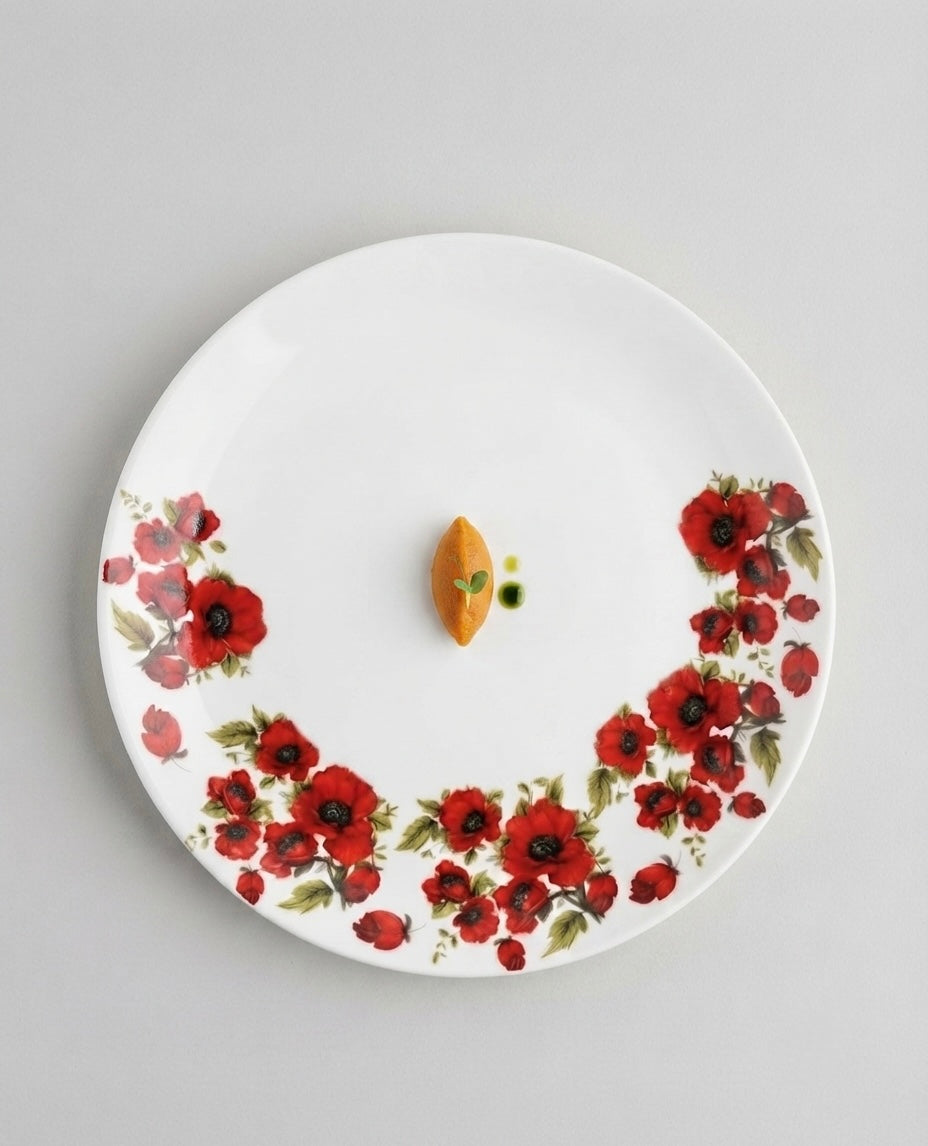 Red Poppy Full Plates, Pack of 2