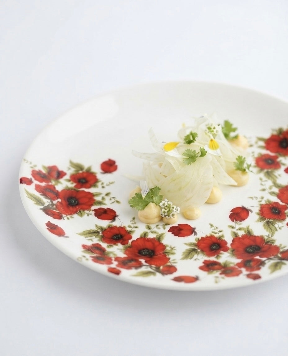 Red Poppy Full Plates, Pack of 2