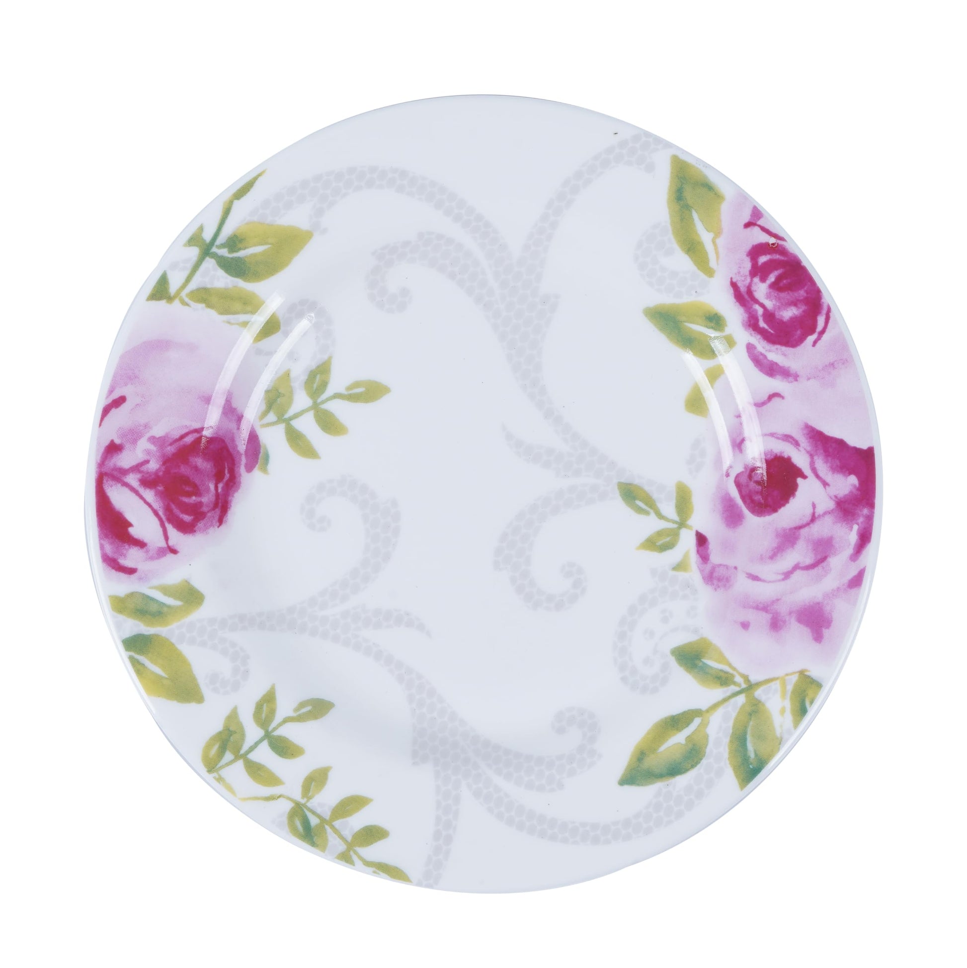 Premium Rose Quarter Plates featuring glossy finish and beautiful floral artwork