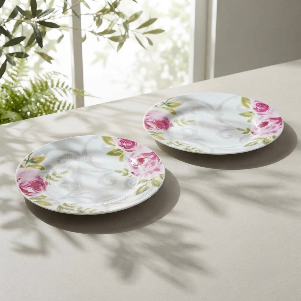 Rose Quarter Plates crafted from fine bone china for snacks desserts and appetizers
