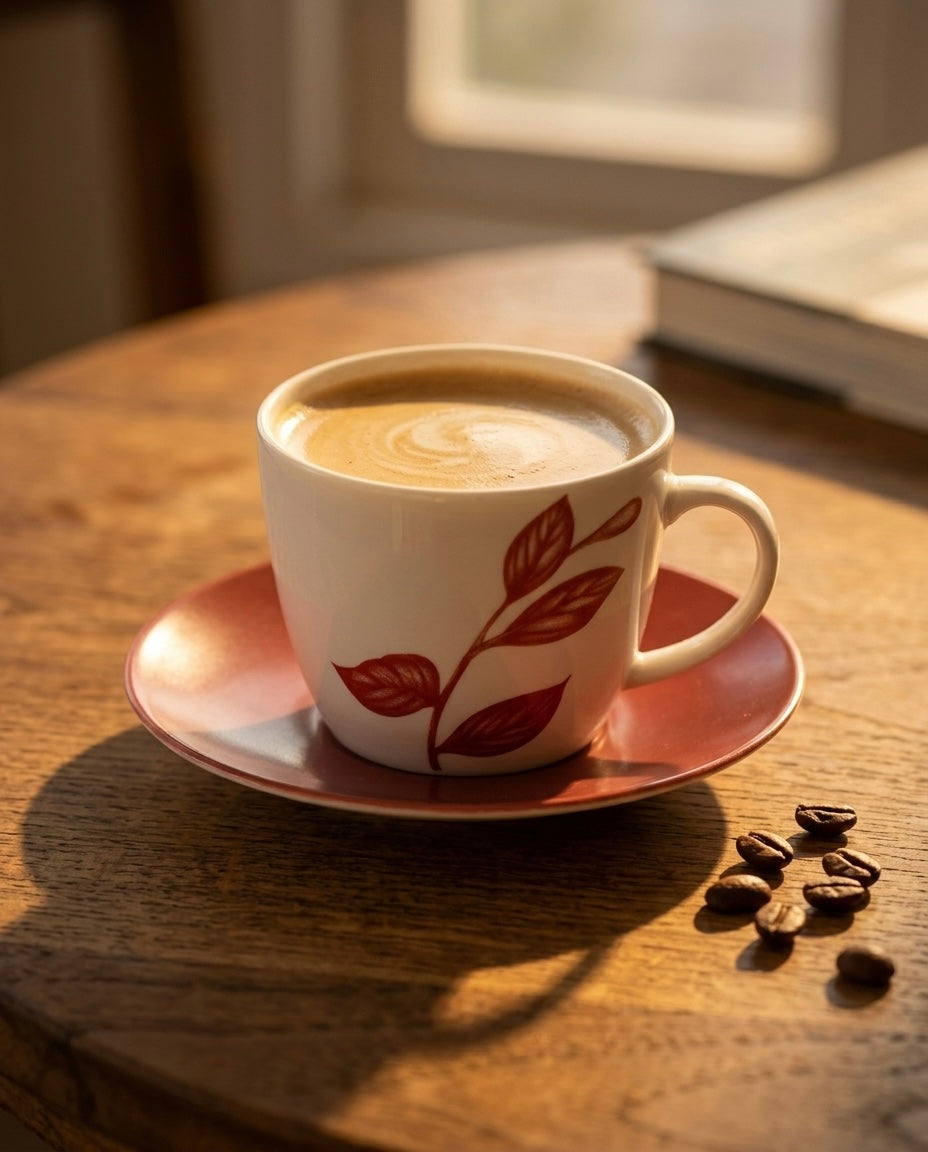 Royal Cups and Saucers in Red Leaves Paradise-stylish Tea Cup My Store
