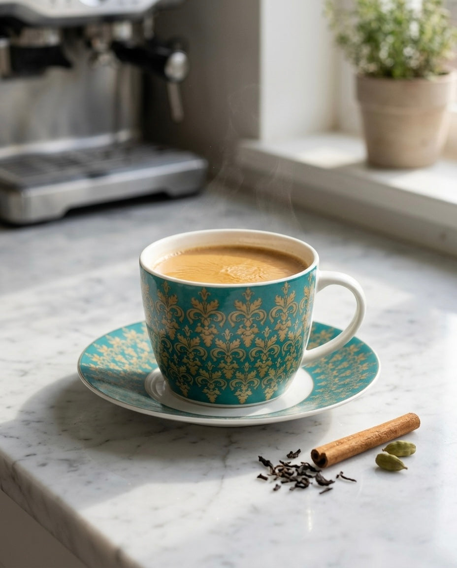 Royal Cups and Saucers in Persian Blue with Gold My Store