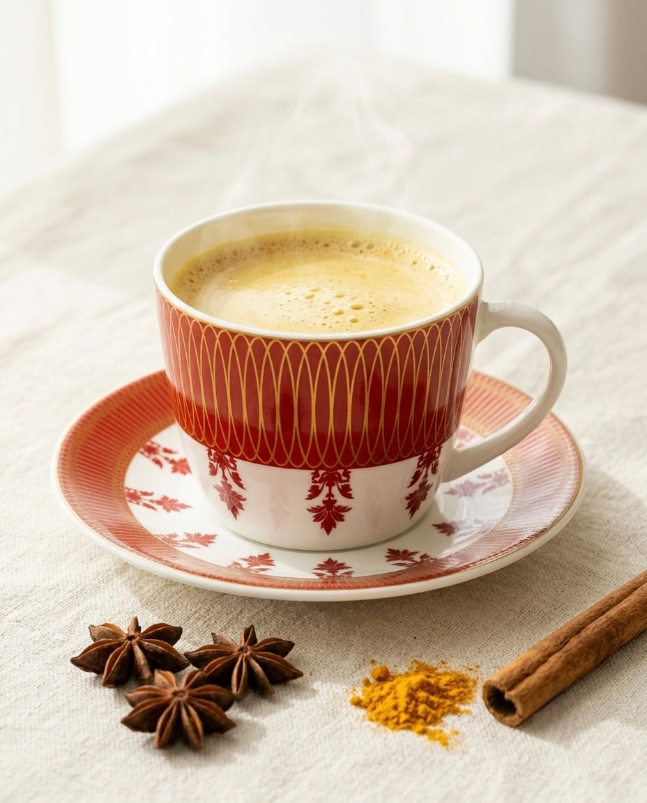 Royal Mumbai in Red-Designer tea cups & saucers My Store