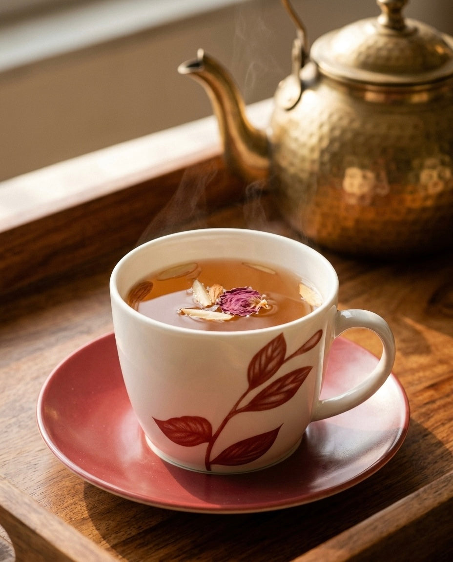 Royal Cups and Saucers in Red Leaves Paradise-stylish Tea Cup My Store