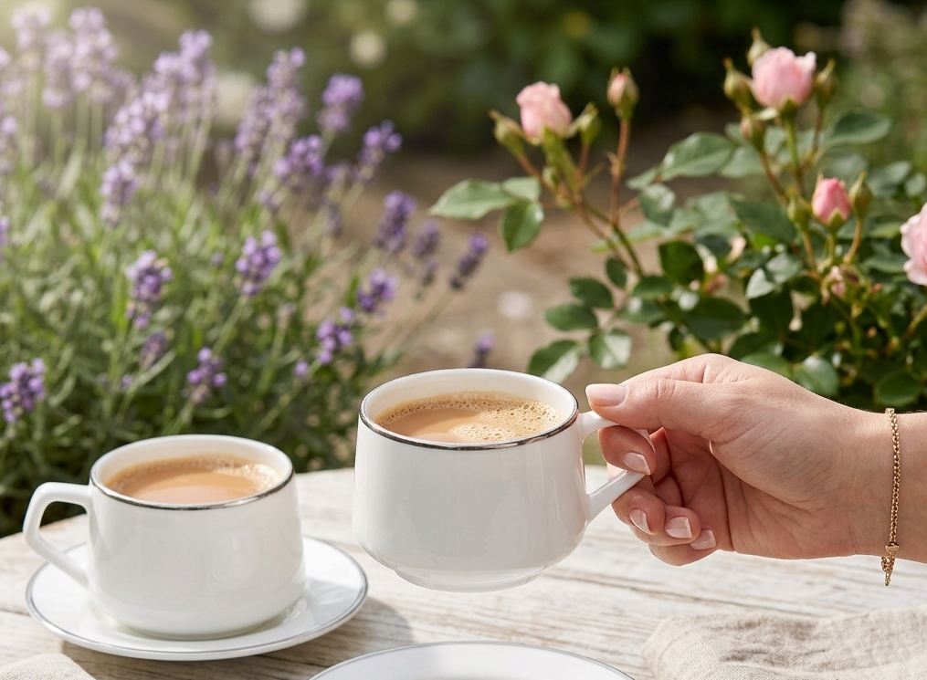 SANA with Pure Platinum, Premium Set of 12 Cups Saucers My Store