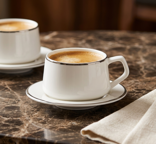 SANA with Pure Platinum, Premium Set of 12 Cups Saucers My Store