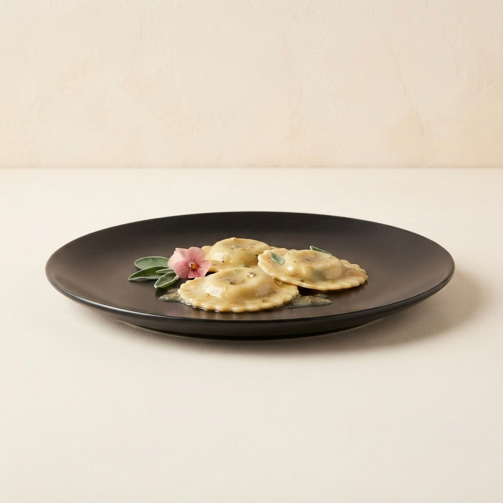 Close-up of Black Matt Ceramic Sattva Full Plates highlighting premium matte ceramic texture