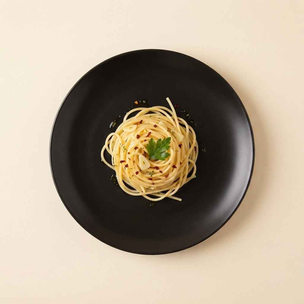Black Matt Ceramic Sattva Full Plates with elegant matte black finish and minimalist round design