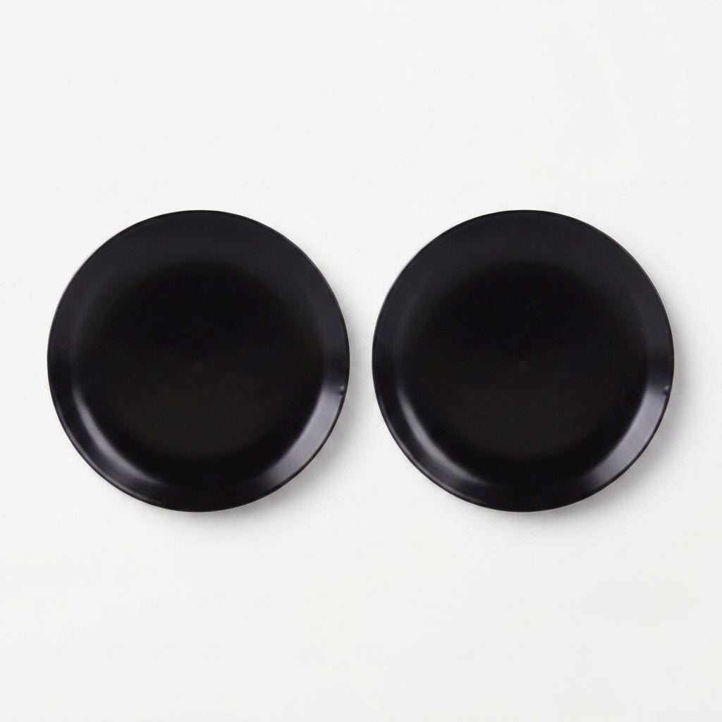 Black Matt Ceramic Sattva Quarter Plates, Set of 2 My Store