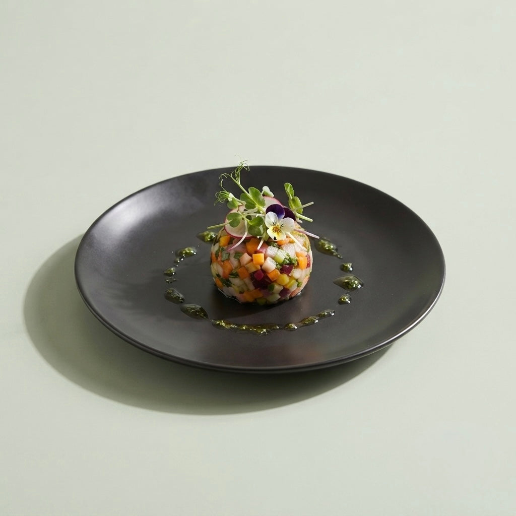 Black Matt Ceramic Sattva Quarter Plates, Set of 2 My Store