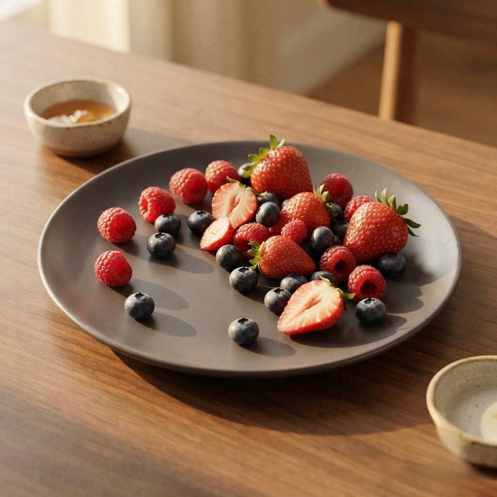 Grey Matt Ceramic Sattva Quarter Plates, Set of 2 My Store