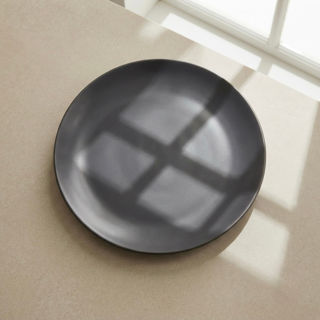 Grey Matt Ceramic Sattva Quarter Plates, Set of 2 My Store