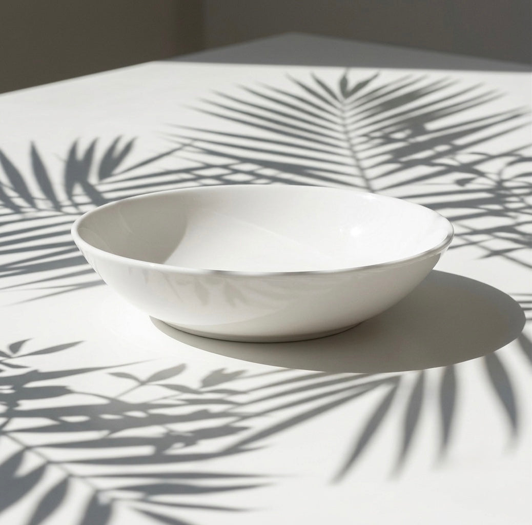 Snack Salad Pasta Bowl in White with durable fine bone china and glossy white finish