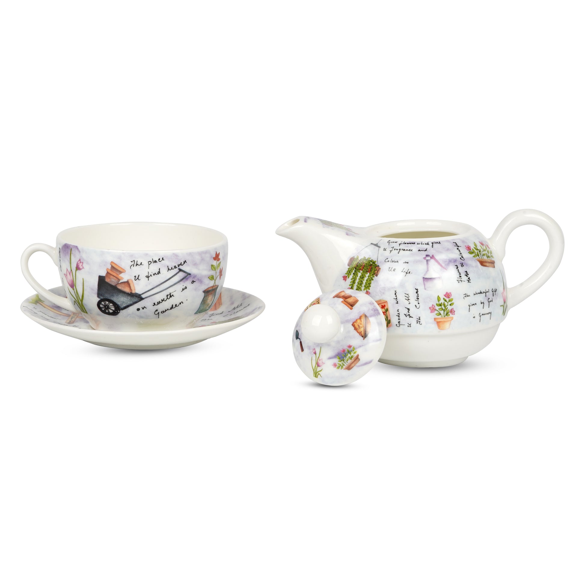 Tea for One Garden It in Purple-stylish tea set My Store